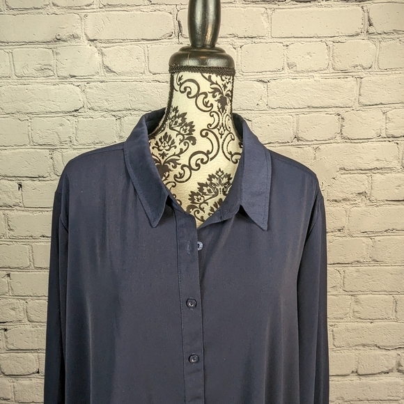 Susan Graver women's long Sleeve Button Front plus Size 2x career top B3 - Picture 2 of 10